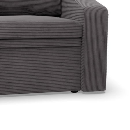 Fotel rozkładany, Punto, sztruks, 118x87x90 cm, ciemny szary