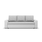 Kanapa rozkładana z funkcją spania, Viktor, ekoskóra, 232x92x92 cm, biel, szary