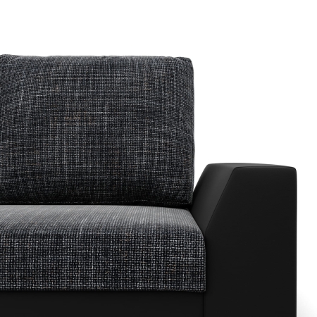 Kanapa rozkładana z funkcją spania, Viktor, 232x92x92 cm, popiel, czarny