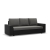 Kanapa rozkładana, Viktor, velvet, ekoskóra, 232x92x92 cm, ciemny szary, czarny
