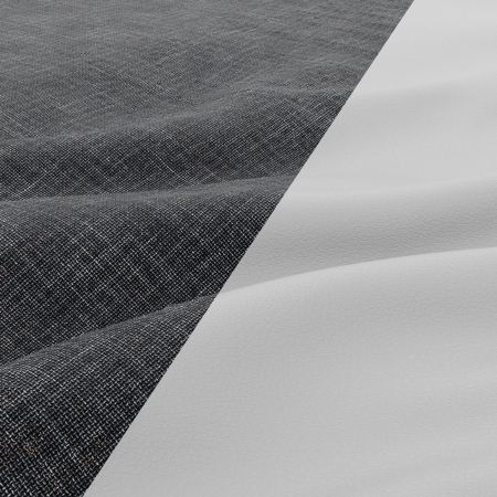 Narożnik z funkcją spania, Viktor, ekoskóra, 243x140x92 cm, biel, popiel