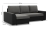 Narożnik z funkcją spania, Viktor, ekoskóra, 243x140x92 cm, czarny, popiel