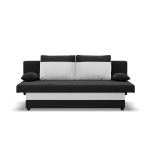 Kanapa, funkcja spania, Hugo, 191x91x92 cm, biel, czarny