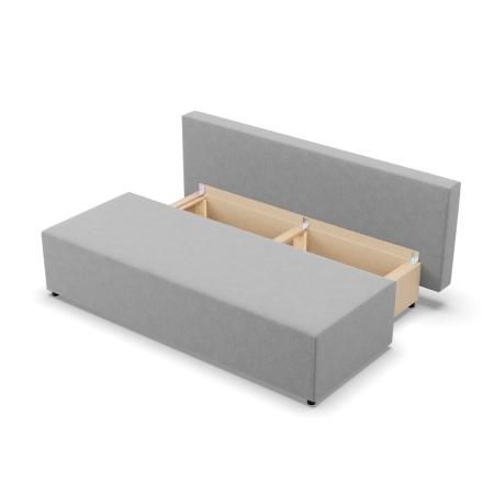 Kanapa rozkładana, Vista, 191x92x95 cm, jasny szary