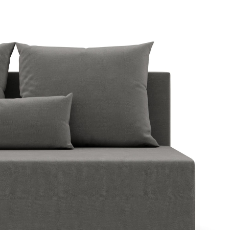 Kanapa rozkładana, Vista, velvet, 191x92x95 cm, jasny szary