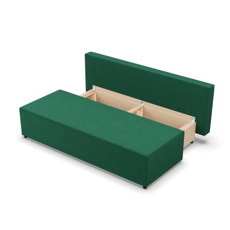 Kanapa rozkładana, Vista, velvet, 191x92x95 cm, butelkowa zieleń