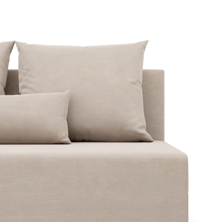 Kanapa rozkładana, Vista, velvet, 191x92x95 cm, beżowy