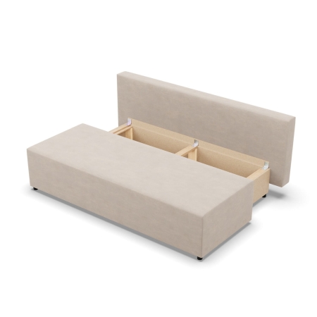 Kanapa rozkładana, Vista, velvet, 191x92x95 cm, beżowy