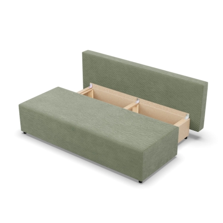 Kanapa rozkładana, Vista, sztruks, 191x92x95 cm, oliwkowy