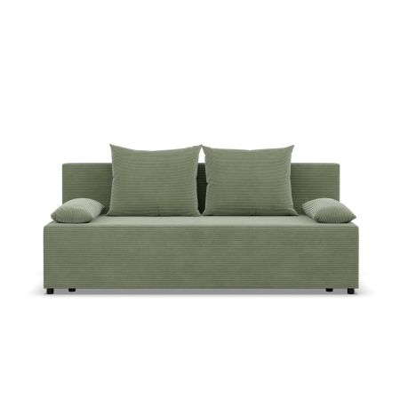 Kanapa rozkładana, Vista, sztruks, 191x92x95 cm, oliwkowy