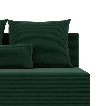 Kanapa rozkładana, Vista, sztruks, 191x92x95 cm, butelkowa zieleń