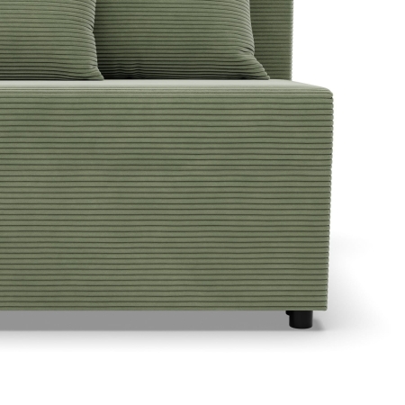 Narożnik z luźnymi poduszkami, Vista, sztruks, 201x137x92 cm, oliwkowy