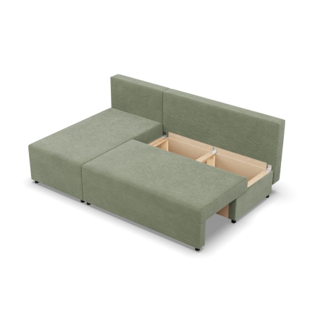 Narożnik z luźnymi poduszkami, Vista, sztruks, 201x137x92 cm, oliwkowy