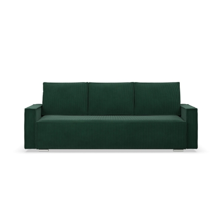 Kanapa rozkładana, sztruks, Union, 220x95x92 cm, butelkowa zieleń