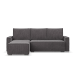 Narożnik z funkcją spania, sztruks, Union, 231x142x92 cm, ciemny szary