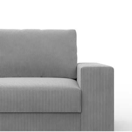 Duży narożnik, Momento, lewy, sztruks, 287x231x86 cm, jasny szary