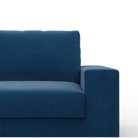 Duży narożnik, Momento, lewy, sztruks, 287x231x86 cm, granatowy