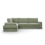 Duży narożnik, Momento, lewy, sztruks, 287x231x86 cm, oliwkowy