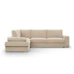 Duży narożnik, Momento, lewy, sztruks, 287x231x86 cm, beżowy