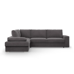 Duży narożnik, Momento, lewy, sztruks, 287x231x86 cm, ciemny szary