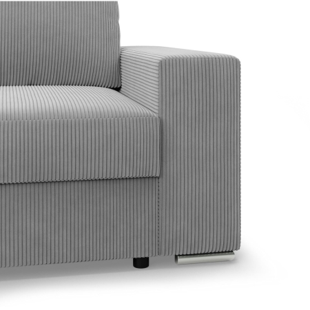 Duży narożnik, Momento, prawy, sztruks, 287x231x86 cm, jasny szary