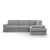 Duży narożnik, Momento, prawy, sztruks, 287x231x86 cm, jasny szary