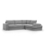 Duży narożnik, Momento, prawy, sztruks, 287x231x86 cm, jasny szary