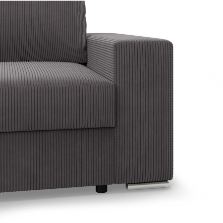 Duży narożnik, Momento, prawy, sztruks, 287x231x86 cm, ciemny szary