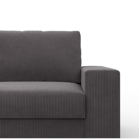 Duży narożnik, Momento, prawy, sztruks, 287x231x86 cm, ciemny szary