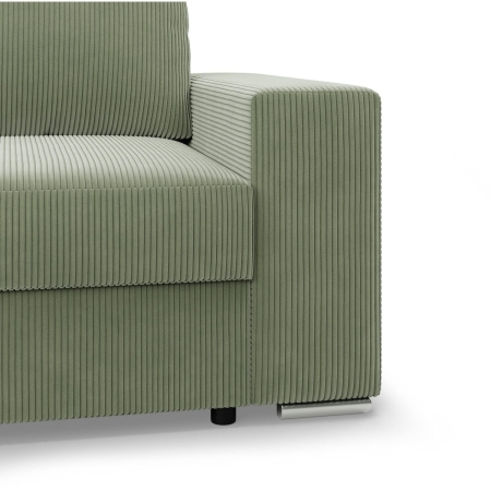 Duży narożnik, Momento, prawy, sztruks, 287x231x86 cm, oliwkowy