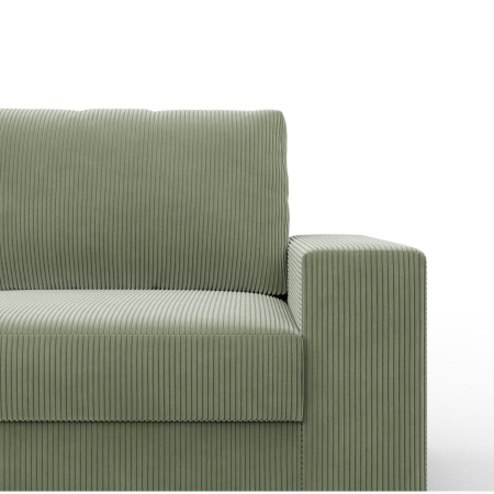 Duży narożnik, Momento, prawy, sztruks, 287x231x86 cm, oliwkowy