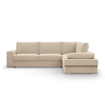 Duży narożnik, Momento, prawy, sztruks, 287x231x86 cm, beżowy