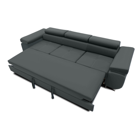 Rozkładana kanapa, Bellezza, 280x100x87 cm, ciemny szary