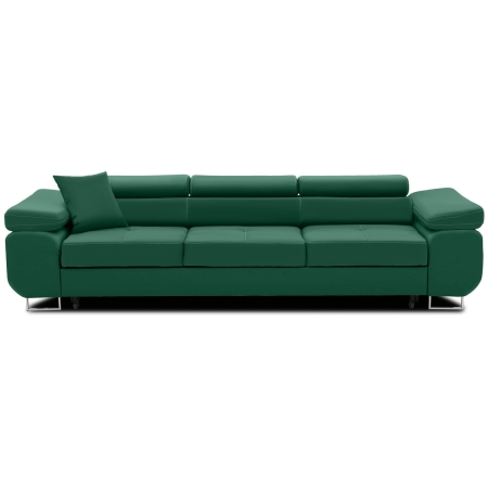 Rozkładana kanapa, Bellezza, 280x100x87 cm, butelkowa zieleń
