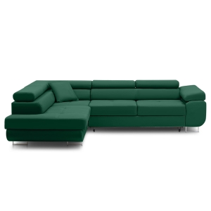 Duży narożnik, lewy, Bellezza, velvet, 270x206x87 cm, butelkowa zieleń