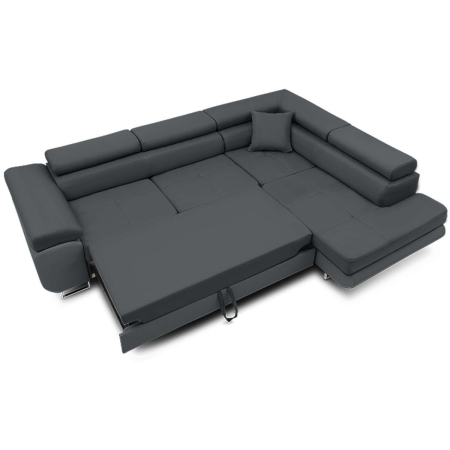 Duży narożnik, prawy, Bellezza, velvet, 270x206x87 cm, ciemny szary