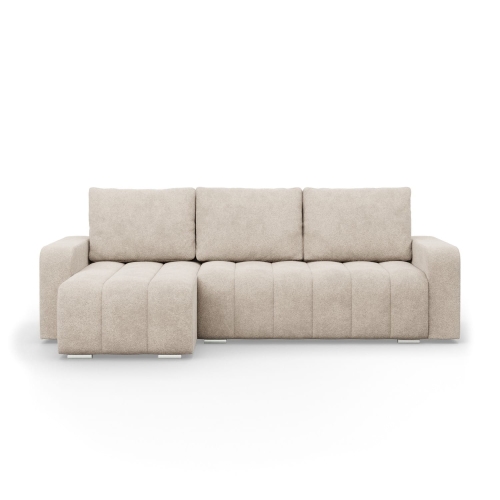 Przejdź do produktu Narożnik z poduszkami, Velluto, 237x144x87 cm, beżowy