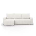 Narożnik z poduszkami, Velluto, 237x144x87 cm, kremowy