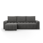 Narożnik z poduszkami, Velluto, 237x144x87 cm, ciemny szary