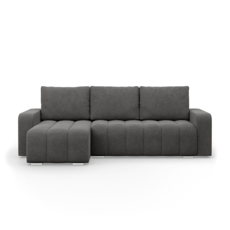 Narożnik z poduszkami, Velluto, 237x144x87 cm, ciemny szary