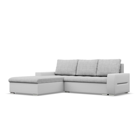 Narożnik do salonu, lewy, Sereno, 243x200x92 cm, biały, szary