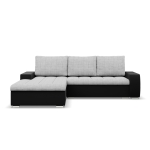 Narożnik do salonu, lewy, Sereno, 243x200x92 cm, czarny, szary