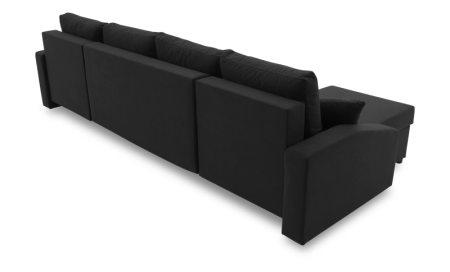 Duży narożnik, MONTERO Plus, 302x138x75 cm, czarny