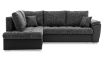 Narożnik nowoczesny, lewy, MAGNUS, ekoskóra, 245x190x75 cm, czarny, ciemny szary
