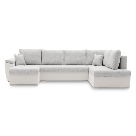 Duży narożnik, funkcja spania, prawy, MAGNUS, 315x190x75 cm, biały, szary