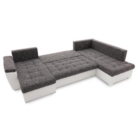 Duży narożnik, funkcja spania, prawy, MAGNUS, 315x190x75 cm, biały, szary