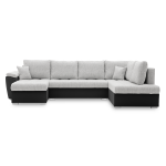 Duży narożnik, funkcja spania, prawa, MAGNUS, 315x190x75 cm, czarny, szary