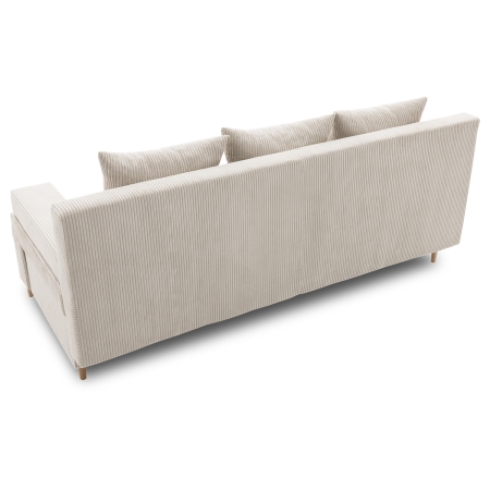 Kanapa rozkładana do salonu, sztruks, PANORA, 191x92x92 cm, beżowy