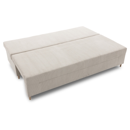 Kanapa rozkładana do salonu, sztruks, PANORA, 191x92x92 cm, beżowy