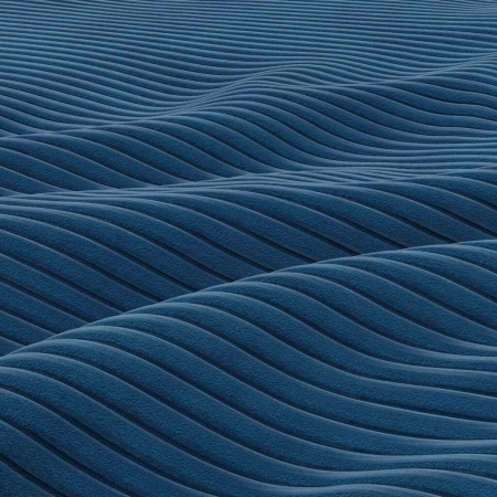 Kanapa z pufą, trzyosobowa, 3w1, sztruks, PANORA, 191x92x92 cm, granatowy